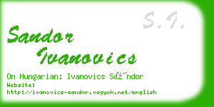 sandor ivanovics business card